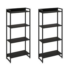 Kit 2 Estantes Multiuso Escritório Industrial 4 Prateleiras Areta 145x60cm C01 Onix - Lyam Decor