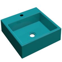 Cuba De Apoio Para Banheiro Quadrada Q355 35x35cm C01 Azul Turquesa - Lyam Decor