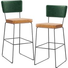 Kit 2 Banquetas Alta Cozinha Sala Jantar Allana L02 Facto Verde Musgo Couríssimo Whisky - Lyam Decor