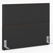 Cabeceira Box Casal King Com Tachas 195 cm Vicenza L02 Suede Preto - Lyam Decor