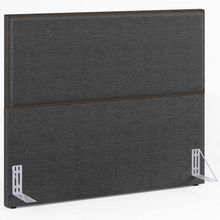 Cabeceira Box Casal King Com Tachas 195 cm Vicenza L02 Linho Cinza Escuro - Lyam Decor