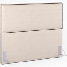 Cabeceira Box Casal King Com Tachas 195 cm Vicenza L02 Suede Bege - Lyam Decor