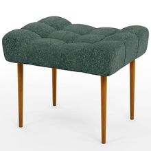 Puff Decorativo Para Sala De Estar Requinte L02 Linho Verde Musgo - Lyam Decor