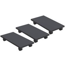 Kit 03 Suportes Para Cpu Com Rodízios Cyber L03 Preto - Lyam Decor