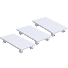 Kit 03 Suportes Para Cpu Com Rodízios Cyber L03 Branco - Lyam Decor