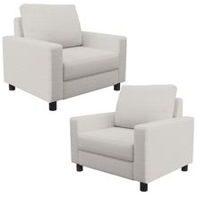 Kit 02 Poltronas Decorativa Para Sala De Estar E Recepção Malta L02 Bouclê Cru - Lyam Decor