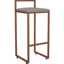 Banqueta Alta Para Cozinha Sala De Jantar Hanna L02 Bronze Corano Cinza - Lyam Decor