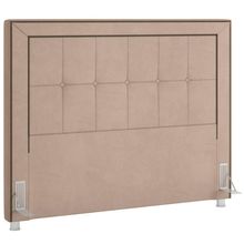 Cabeceira Cama Box Casal 140 cm P05 Atenas Veludo Bege - Lyam Decor
