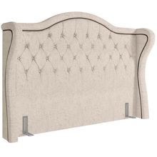 Cabeceira Cama Box Casal 140 cm P05 Lisboa Linho Bege Claro - Lyam Decor