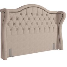 Cabeceira Cama Box Casal King 195 cm P05 Lisboa Linho Bege - Lyam Decor