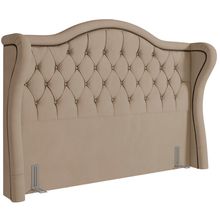 Cabeceira Cama Box Casal Queen 160 cm P05 Lisboa Veludo Bege - Lyam Decor