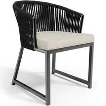 Cadeira Decorativa Para Área Gourmet Cozinha Varanda Corda Náutica Bethari D04 Preto - Lyam Decor