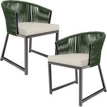 Kit 02 Cadeiras Decorativas Para Área Gourmet Cozinha Corda Náutica Bethari D04 Verde - Lyam Decor