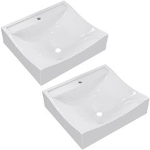 Kit 02 Cubas de Apoio Quadrada Para Banheiro Lavabo C01 Q440 Branco - Lyam Decor
