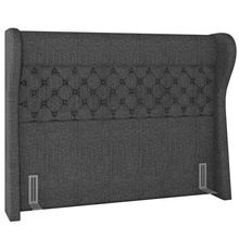 Cabeceira Cama Box Casal Queen 160 cm P05 Madrid Linho Cinza Escuro - Lyam Decor