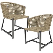 Kit 02 Cadeiras Decorativas Para Área Gourmet Cozinha Corda Náutica Belize D04 Bege - Lyam Decor