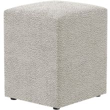 Puff Quadrado Decorativo Sala De Estar L02 Bouclê Creme - Lyam Decor