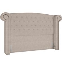 Cabeceira Cama Box Queen com Tachas 160 cm Sofia P05 Linho Cru - Lyam Decor