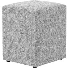 Puff Quadrado Decorativo Sala De Estar L02 Bouclê Cinza - Lyam Decor