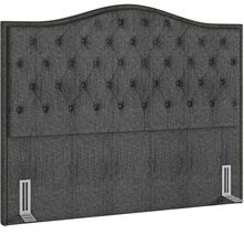 Cabeceira Cama Box Casal 140 cm P05 Grécia Linho Cinza Escuro - Lyam Decor