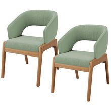 Kit 02 Cadeiras de Jantar e Estar Living Estofada Lince L02 Bouclê Oliva - Lyam Decor