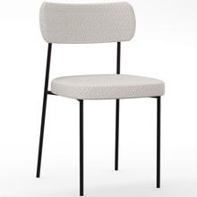 Cadeira Decorativa Estofada Para Sala De Jantar Melina L02 Bouclê Cru - Lyam Decor