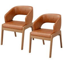 Kit 02 Cadeiras de Jantar e Estar Living Estofada Lince L02 Couríssimo Camel - Lyam Decor