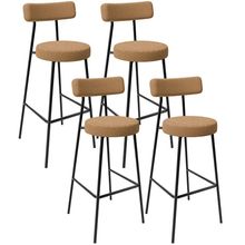 Kit 04 Banquetas Alta Bar Cozinha Sala De Jantar Estrutura Em Aço Milão L02 Bouclê Mostarda - Lyam Decor