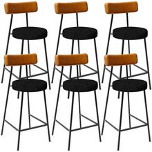 Kit 06 Banquetas Baixa Cozinha Sala Jantar Bancada Milão L02 Couríssimo Whisky Chumbo - Lyam Decor