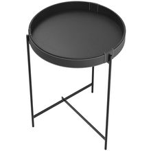 Mesa De Canto Lateral Decorativa Industrial Sala de Estar 47 cm Sintético Preto P06 Daisy - Lyam