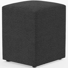 Puff Quadrado Decorativo Sala De Estar L02 Bouclê Preto - Lyam Decor