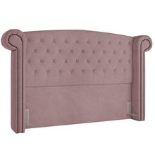 Cabeceira Cama Box Queen com Tachas 160 cm Sofia P05 Veludo Rosê - Lyam Decor