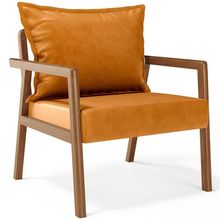 Poltrona Decorativa Para Sala de Estar e Living Alícia B04 Couríssimo Whisky - Lyam Decor