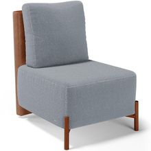Poltrona Decorativa Sala Estar Living Pés Madeira Hungria L02 Couríssimo Camel Bouclê Cinza - Lyam