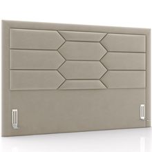 Cabeceira Cama Box Queen 160cm Estofada Nora P05 Veludo Bege - Lyam Decor