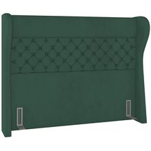 Cabeceira Cama Box Queen 160 cm P05 Madrid Veludo Verde - Lyam Decor