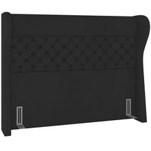 Cabeceira Cama Box Queen 160 cm P05 Madrid Veludo Preto - Lyam Decor
