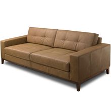 Sofá 3 Lugares Para Sala de Estar Living 240cm Cadore L06 Couro Camel - Lyam Decor
