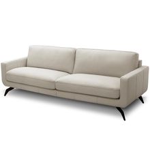 Sofá 3 Lugares Para Sala de Estar Living Industrial 270cm Trento L06 Couro Off White - Lyam Decor