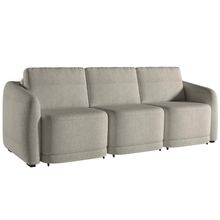 Sofá Cama para Sala de Estar 3 Lugares 276cm Montserrat K01 Bouclê Bege - Lyam Decor