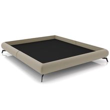 Cama Casal King Pés de Ferro Estilo Industrial 210cm Otto P05 Veludo Bege - Lyam Decor