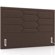 Cabeceira Cama Box King 195cm Estofada Nora P05 Veludo Marrom - Lyam Decor