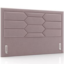 Cabeceira Cama Box Queen 160cm Estofada Nora P05 Veludo Rosê - Lyam Decor