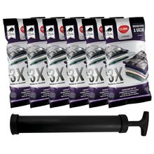 Kit 6 Sacos Organizadores a Vácuo Viagem Mala Armários Closet Lençol Toalhas Antimofo Odor + Bomba