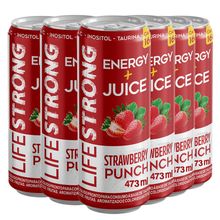 Energético Life Strong Energy Drink 6 unidades Strawberry