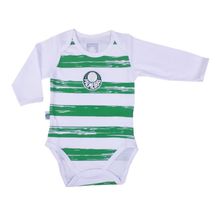 Body Bebê Palmeiras Listras Manga Longa Oficial