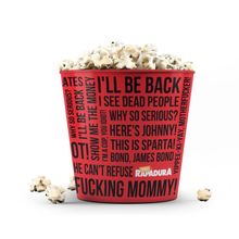 Balde de Pipoca 3,5 litros CINEMA COM RAPADURA - Frases Vermelho