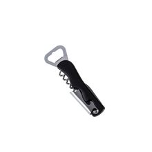 Abridor de Garrafas e Saca Rolha Preto Canivete Aço Inox