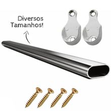 Tubo Cabideiro 50cm Oval Arara Para Guarda Roupas