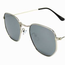 Óculos De Sol Polarizado Octogonal Metal Uv400 Com Case